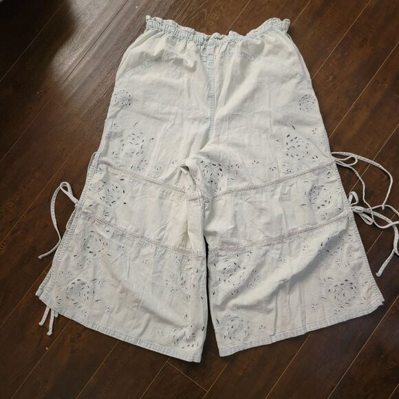 Free People Day Break Jeans Womens XL Boho Chic Baggy Eyelet Y2K Fairy Charming - Picture 3 of 9